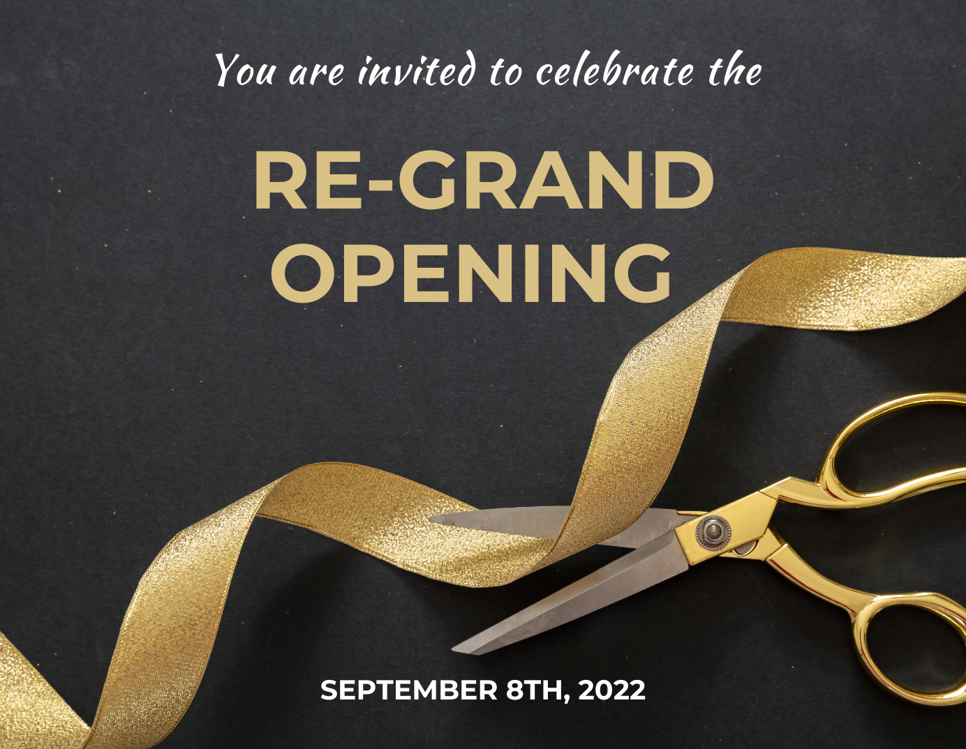 banner for KP Designs' Re-Grand Opening